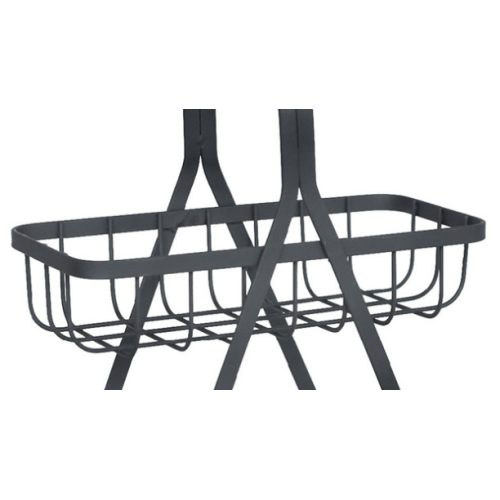 iron basket desktop double storage basket rack